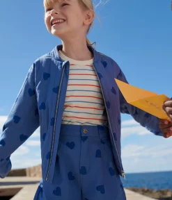 Petit Bateau Mäntel, Jacken, Regenjacken*Kinder-Jacke aus Baumwolle mit Herzmotiv blau ALASKA FONCE/ MEDIEVAL