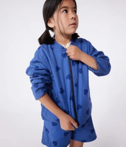 Petit Bateau Mäntel, Jacken, Regenjacken*Kinder-Jacke aus Baumwolle mit Herzmotiv blau ALASKA FONCE/ MEDIEVAL