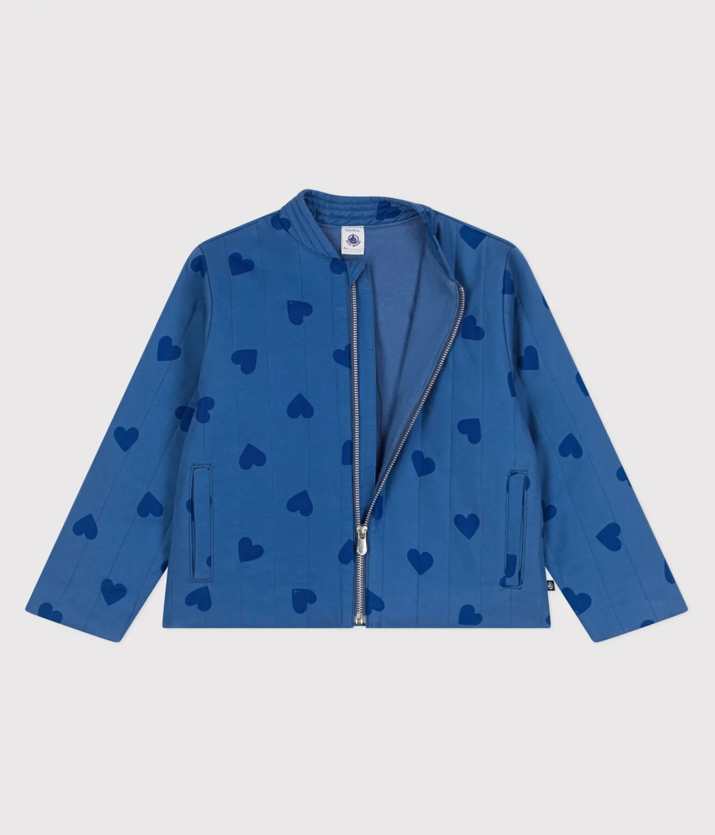 Petit Bateau Mäntel, Jacken, Regenjacken*Kinder-Jacke aus Baumwolle mit Herzmotiv blau ALASKA FONCE/ MEDIEVAL