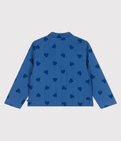 Petit Bateau Mäntel, Jacken, Regenjacken*Kinder-Jacke aus Baumwolle mit Herzmotiv blau ALASKA FONCE/ MEDIEVAL