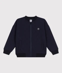 Petit Bateau Sweatshirts, Pullover, Cardigans*Kinder-Jacke aus Doppeljersey für Jungen blau SMOKING