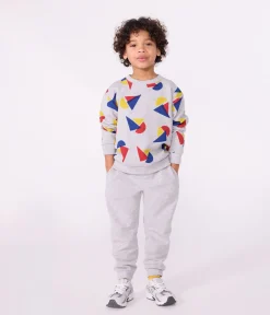 Petit Bateau Shorts, Jeans, Hosen*Kinder-Jogginghose aus einfarbiger Baumwolle grau FUMEE CHINE