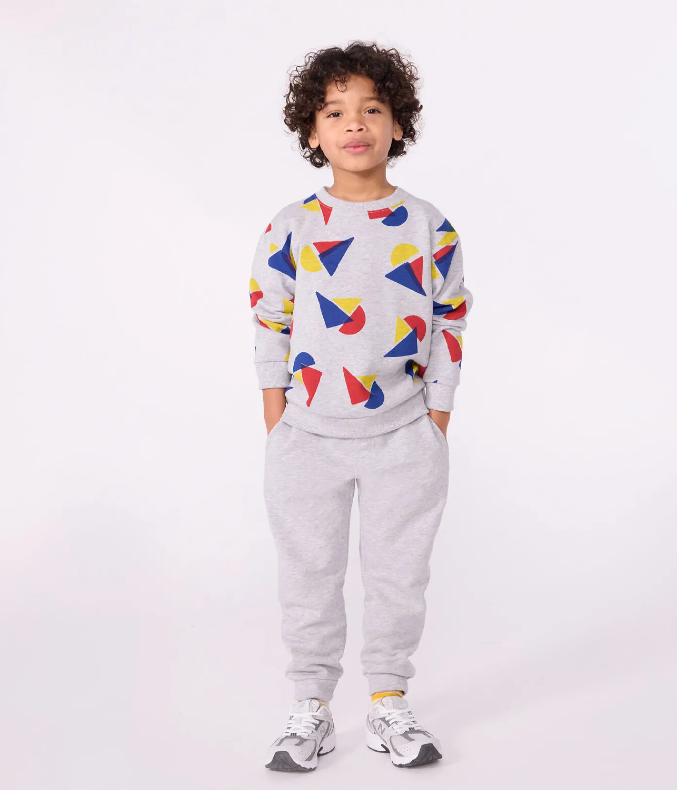 Petit Bateau Shorts, Jeans, Hosen*Kinder-Jogginghose aus einfarbiger Baumwolle grau FUMEE CHINE