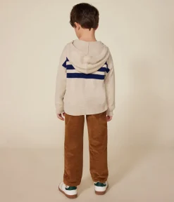 Petit Bateau Sweatshirts, Pullover, Cardigans*Kinder-Kapuzenpullover aus Wolle und Baumwolle für Jungen weiss AVALANCHE/ MEDIEVAL