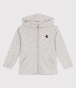 Petit Bateau Sweatshirts, Pullover, Cardigans*Kinder-Kapuzensweatshirt aus einfarbiger Baumwolle grau BELUGA CHINE