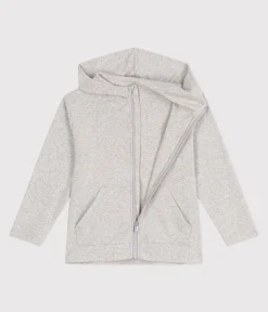Petit Bateau Sweatshirts, Pullover, Cardigans*Kinder-Kapuzensweatshirt aus einfarbiger Baumwolle grau BELUGA CHINE