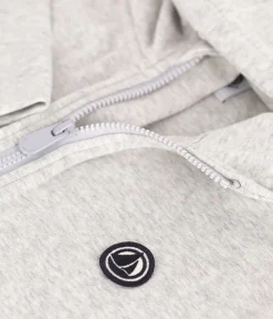 Petit Bateau Sweatshirts, Pullover, Cardigans*Kinder-Kapuzensweatshirt aus einfarbiger Baumwolle grau BELUGA CHINE