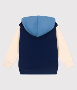 Petit Bateau Sweatshirts, Pullover, Cardigans*Kinder-Kapuzensweatshirt aus einfarbiger Baumwolle blau MEDIEVAL/weiss MULTICO