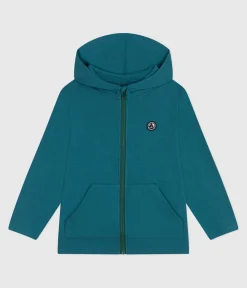 Petit Bateau Sweatshirts, Pullover, Cardigans*Kinder-Kapuzensweatshirt mit Reißverschluss aus einfarbiger Baumwolle grün DRAGONFLY