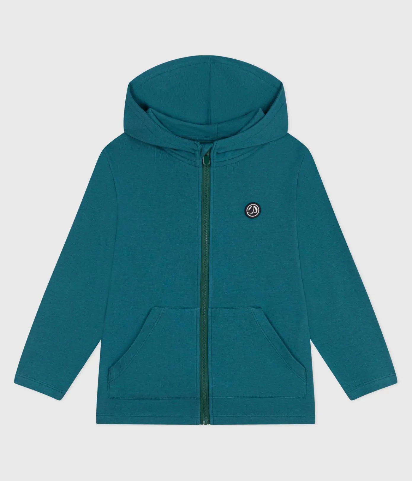 Petit Bateau Sweatshirts, Pullover, Cardigans*Kinder-Kapuzensweatshirt mit Reißverschluss aus einfarbiger Baumwolle grün DRAGONFLY