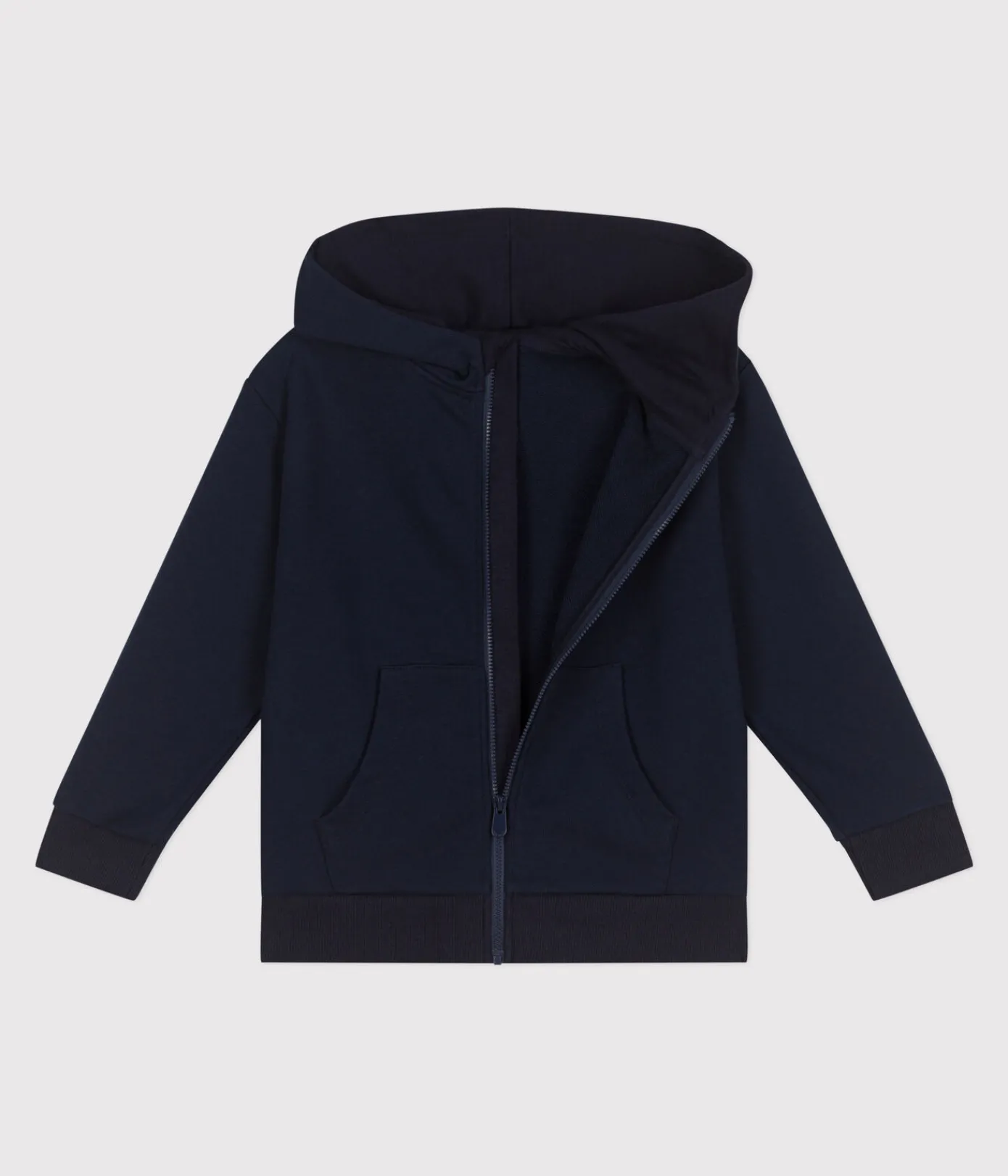 Petit Bateau Sweatshirts, Pullover, Cardigans*Kinder-Kapuzensweatshirt mit Reißverschluss aus einfarbiger Baumwolle blau SMOKING
