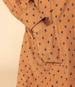 Petit Bateau Kleider, Röcke*Kinderkleid mit Blumenmotiv aus Cord für Mädchen SIENNA/ MULTICO