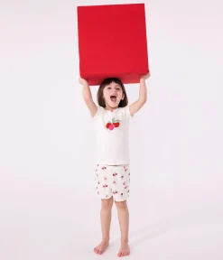 Petit Bateau Schlafanzüge, Nachthemden*Kinder-Kurzpyjama aus Baumwolle mit Frucht-Motiv weiss MARSHMALLOW/weiss MULTICO