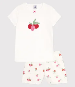 Petit Bateau Schlafanzüge, Nachthemden*Kinder-Kurzpyjama aus Baumwolle mit Frucht-Motiv weiss MARSHMALLOW/weiss MULTICO