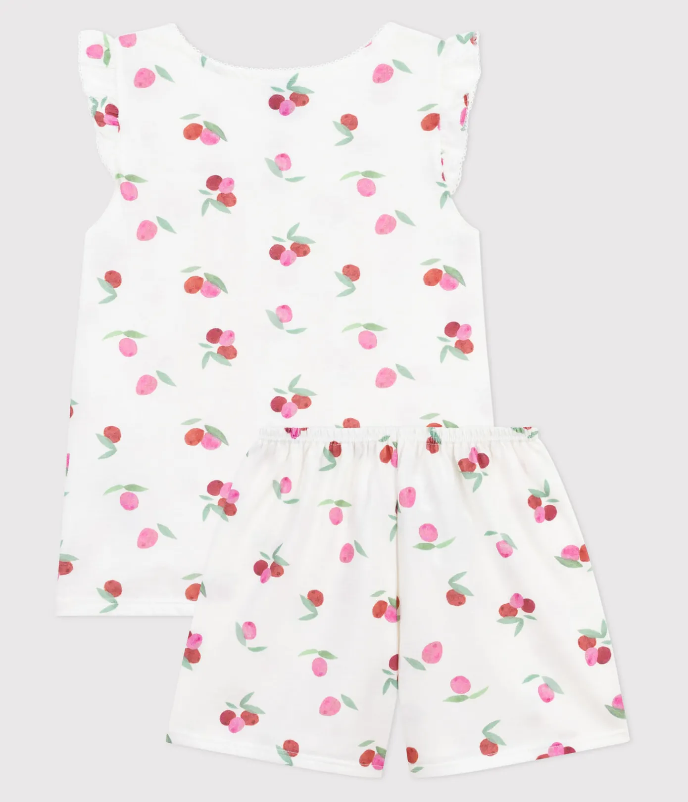 Petit Bateau Schlafanzüge, Nachthemden*Kinder-Kurzpyjama aus Baumwolle mit Frucht-Motiv weiss MARSHMALLOW/weiss MULTICO