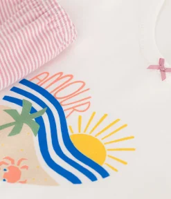 Petit Bateau Schlafanzüge, Nachthemden*Kinder-Kurzpyjama aus Baumwolle weiss MARSHMALLOW/rosa CHARME