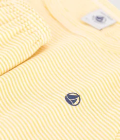 Petit Bateau Schlafanzüge, Pyjamas|Schlafanzüge, Nachthemden*Kinder-Kurzpyjama aus Baumwolle mit Streifen gelb BLE/weiss MARSHMALLOW
