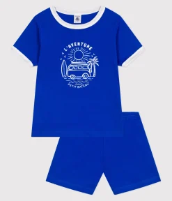 Petit Bateau Schlafanzüge, Pyjamas*Kinder-Kurzpyjama aus Baumwolle blau PERSE
