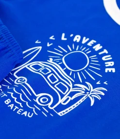 Petit Bateau Schlafanzüge, Pyjamas*Kinder-Kurzpyjama aus Baumwolle blau PERSE