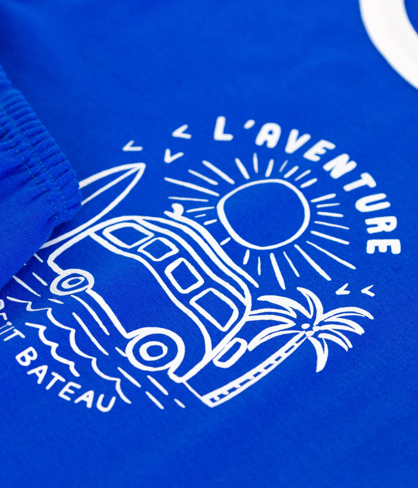 Petit Bateau Schlafanzüge, Pyjamas*Kinder-Kurzpyjama aus Baumwolle blau PERSE