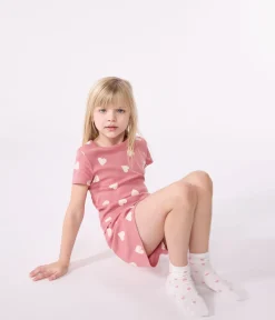 Petit Bateau Schlafanzüge, Nachthemden*Kinder-Kurzpyjama aus Baumwolle mit Herz-Motiv rosa ROSEWOOD/ MARSHMALLOW