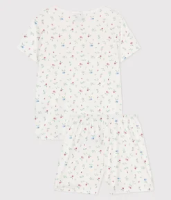Petit Bateau Schlafanzüge, Nachthemden*Kinder-Kurzpyjama aus Baumwolle mit Fruchtmotiv weiss MARSHMALLOW/weiss MULTICO