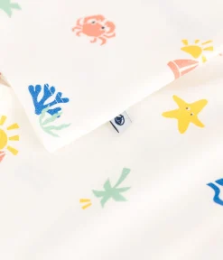 Petit Bateau Schlafanzüge, Pyjamas|Schlafanzüge, Nachthemden*Kinder-Kurzpyjama aus bedruckter Baumwolle weiss MARSHMALLOW/weiss MULTICO