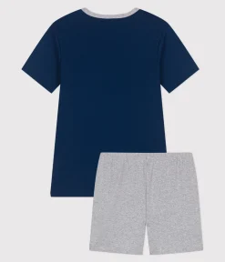 Petit Bateau Herren|Schlafanzüge, Pyjamas*Kinder-Kurzpyjama aus einfarbigger Baumwolle INCOGNITO/ FUMEE