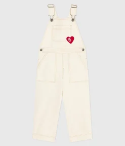 Petit Bateau Shorts, Hosen, Leggings*Kinder-Latzhose aus einfarbigem Denim naturfarben MILK