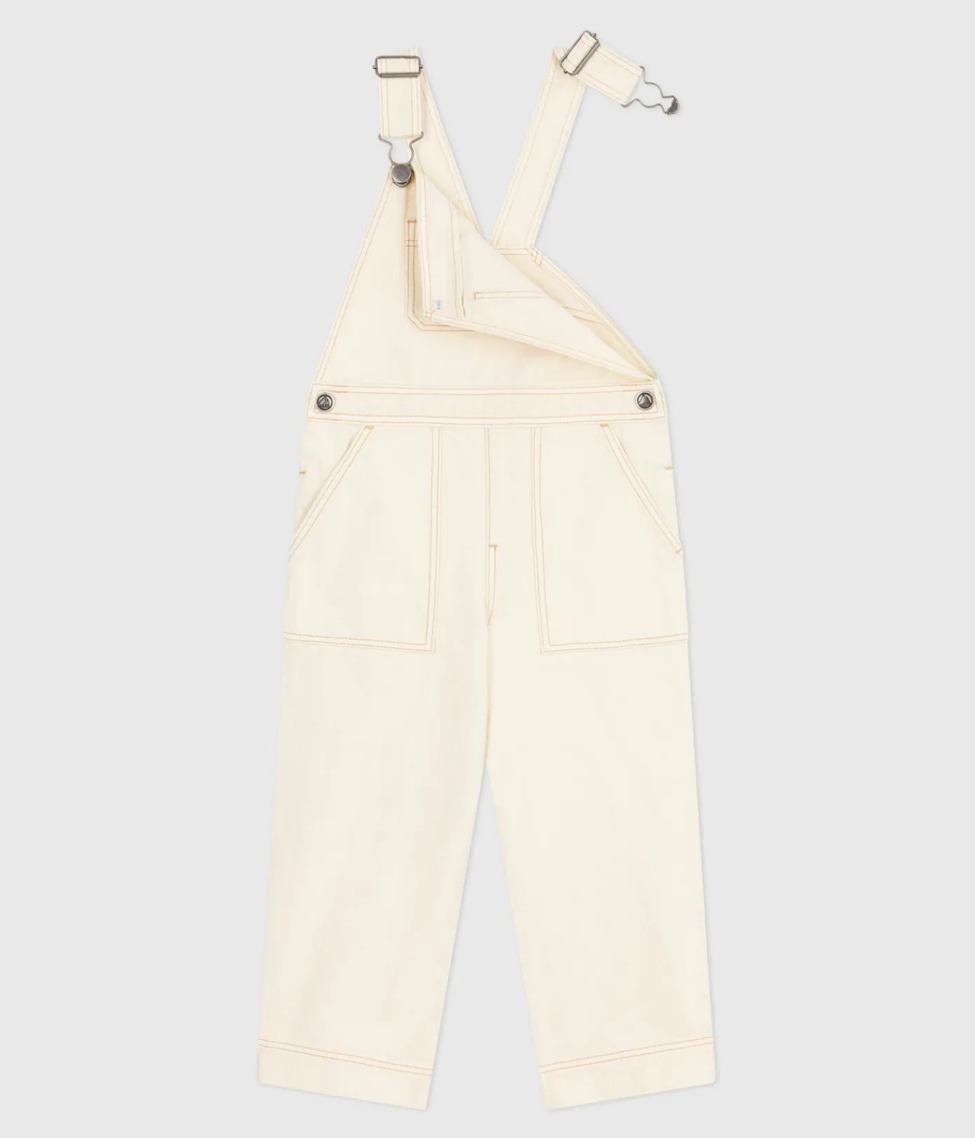 Petit Bateau Shorts, Hosen, Leggings*Kinder-Latzhose aus einfarbigem Denim naturfarben MILK