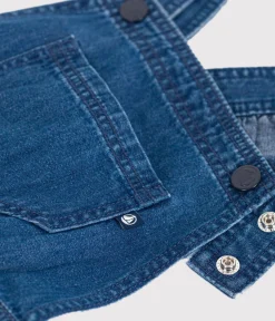 Petit Bateau Kleider, Röcke*Kinder-Latzkleid aus Denim blau DENIM MOYEN