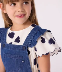 Petit Bateau Kleider, Röcke*Kinder-Latzkleid aus Denim blau DENIM MOYEN