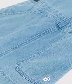 Petit Bateau Kleider, Röcke*Kinder-Latzkleid aus leichtem Denim für Mädchen blau DENIM CLAIR