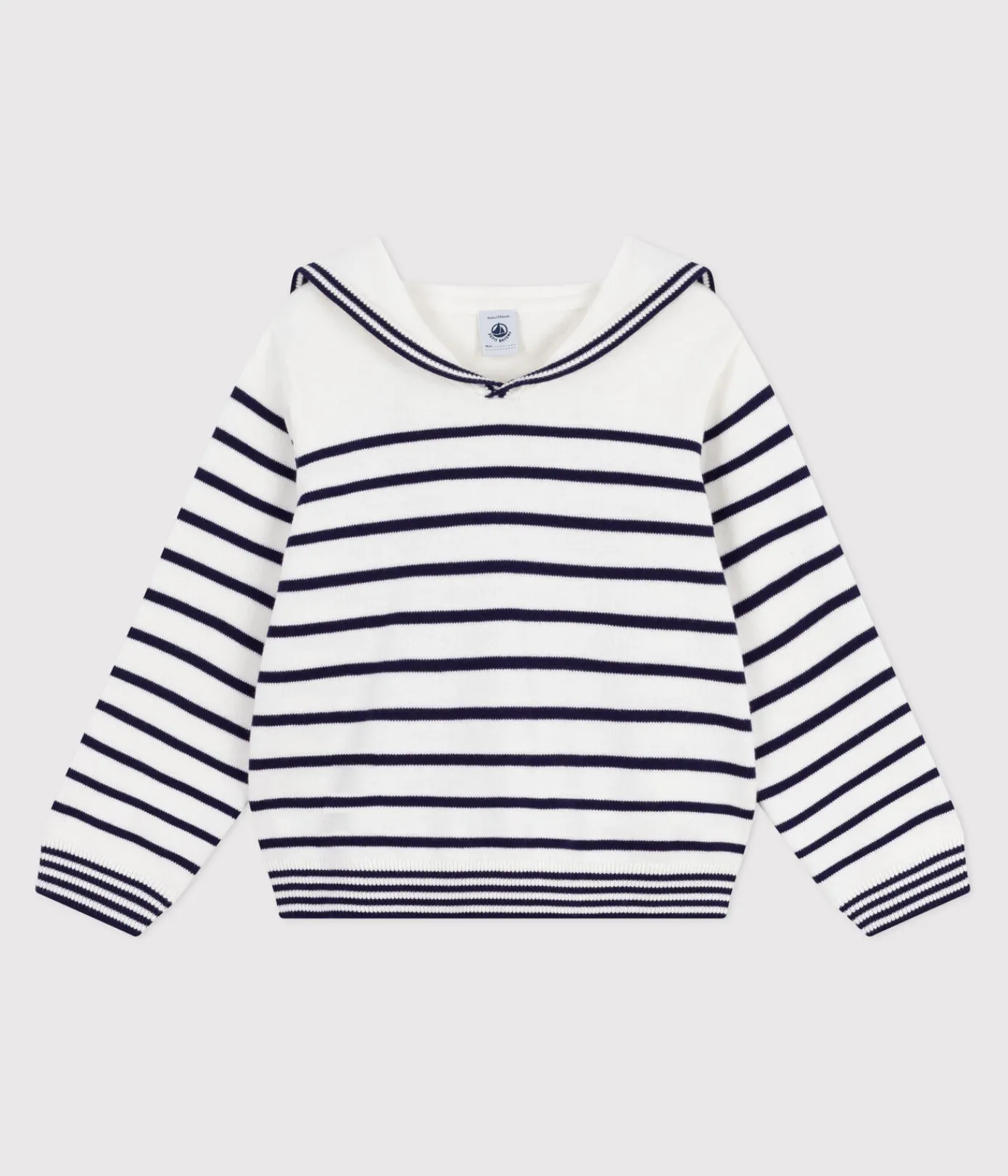 Petit Bateau Sweatshirts, Pullover, Cardigans*Kinder-Matrosenpullover aus Baumwolle mit Streifen blau MARSHMALLOW/ SOIR