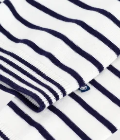 Petit Bateau Sweatshirts, Pullover, Cardigans*Kinder-Matrosenpullover aus Baumwolle mit Streifen blau MARSHMALLOW/ SOIR
