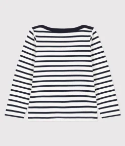 Petit Bateau Sweatshirts, Pullover, Cardigans|Sweatshirts, Pullover, Cardigans*Kinder-Matrosenshirt aus Bio-Baumwolle weiss MARSHMALLOW/blau SMOKING