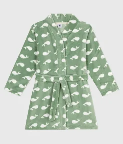 Petit Bateau Heim- Und Badetextilien|Heim- Und Badetextilien*Kinder-Morgenmantel aus Fleece mit Muster SAULE/ MARSHMALLOW
