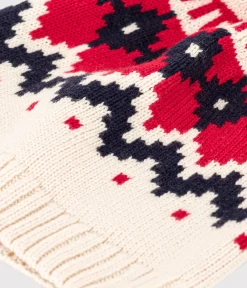 Petit Bateau Accessoires, Mützen, Caps*Kinder-Mütze aus Jacquard-Wollstoff weiss AVALANCHE/ MULTICO