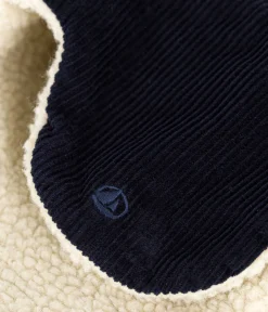Petit Bateau Accessoires, Mützen, Caps*Kinder-Mütze mit Ohrenklappen aus Nicki und Sherpa blau SMOKING