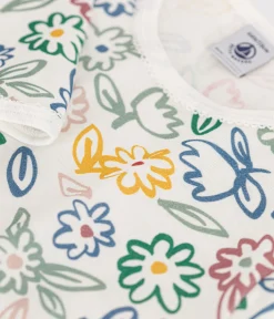 Petit Bateau Schlafanzüge, Nachthemden*Kinder-Nachthemd aus Baumwolle mit Blumenmotiv weiss MARSHMALLOW/weiss MULTICO