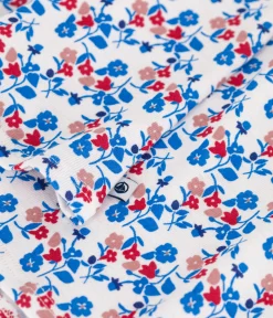 Petit Bateau Schlafanzüge, Nachthemden*Kinder-Nachthemd aus Baumwolle und Lyocell mit Blumenmotiv weiss MARSHMALLOW/weiss MULTICO