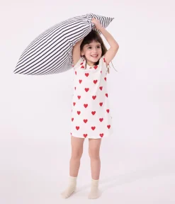 Petit Bateau Schlafanzüge, Nachthemden*Kindernachthemd aus Baumwolle mit Herzmotiv für Mädchen weiss MARSHMALLOW/ROT TERKUIT