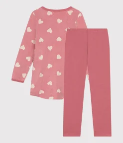 Petit Bateau Schlafanzüge, Nachthemden*Kinder-Nachthemd aus Nicki mit Herzmotiv rosa ROSEWOOD/ MARSHMALLOW
