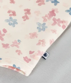 Petit Bateau Schlafanzüge, Nachthemden*Kinder-Nachthemd und Leggings aus Molton mit Blumenmotiv MILK/ MULTICO