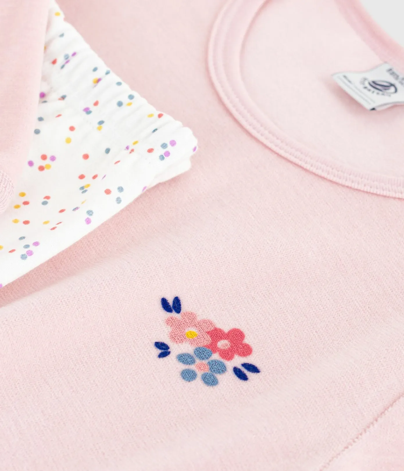 Petit Bateau Schlafanzüge, Nachthemden*Kinder-Nachthemd und Leggings aus Nicki rosa JOLI/weiss MULTICO