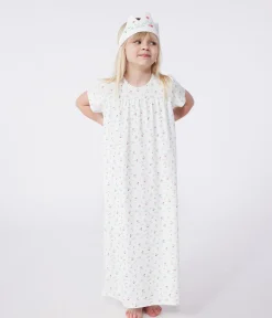 Petit Bateau Schlafanzüge, Nachthemden*Kinder-Nachthemd zum Verkleiden mit Stirnband aus Baumwolle weiss MARSHMALLOW/weiss MULTICO