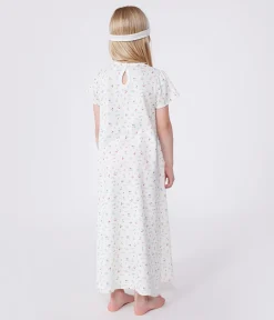 Petit Bateau Schlafanzüge, Nachthemden*Kinder-Nachthemd zum Verkleiden mit Stirnband aus Baumwolle weiss MARSHMALLOW/weiss MULTICO
