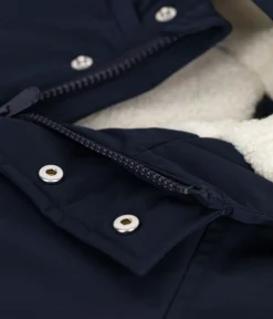 Petit Bateau Mäntel, Jacken, Regenjacken*Kinder-Parka halblang und einfarbig blau SMOKING