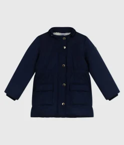 Petit Bateau Mäntel, Jacken, Regenjacken*Kinder-Parka halblang und einfarbig blau SMOKING