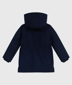 Petit Bateau Mäntel, Jacken, Regenjacken*Kinder-Parka halblang und einfarbig blau SMOKING
